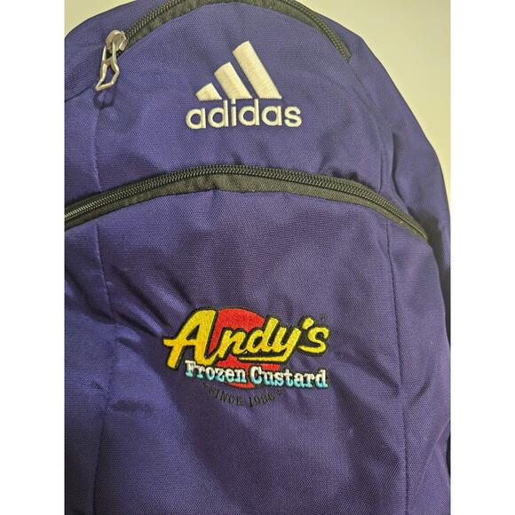 Adidas Lrg Backpack Purple School Hiking Utility TravelBottlePockets Embroidered - Picture 2 of 9